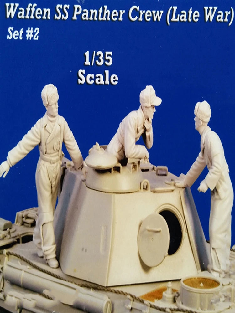 1/35 WWII German Panther Tank Crew, 3 Figures, Resin Model Figure Kit, Unassembled and Unpainted
