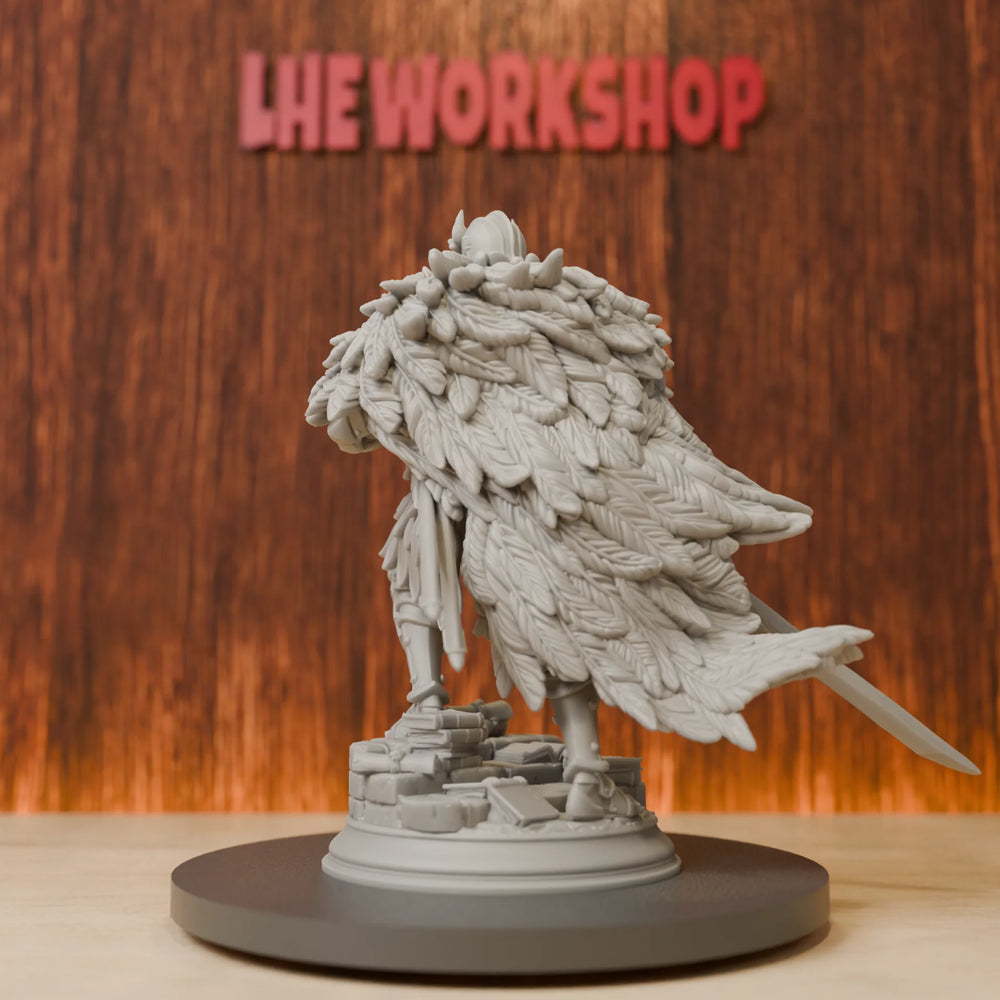 75mm Medieval Knight of the Owl, Resin Model Figure Kit, Unassembled and Unpainted