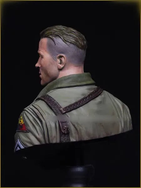 1/10 Modern US Army Officer in Field Uniform, Resin Model Bust Kit, Unassembled and Unpainted