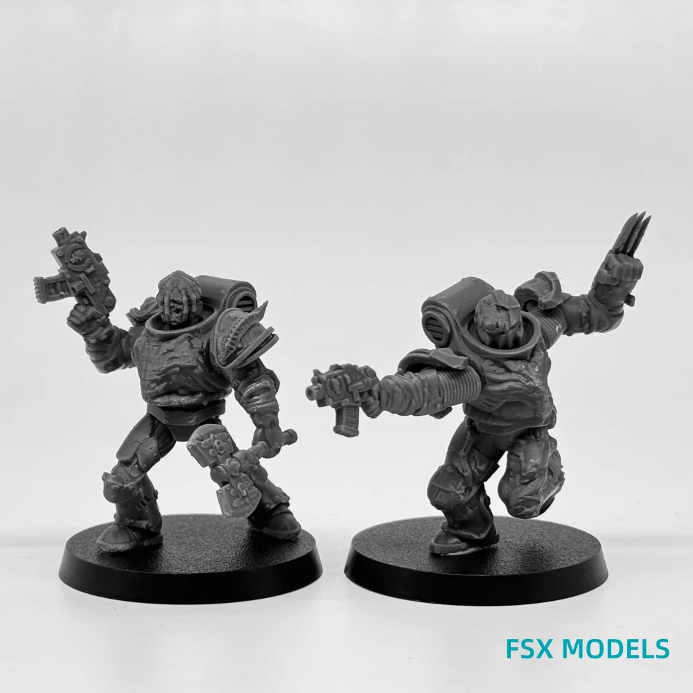 28mm Corrupted Socratis Infantry, 16 Figures, Resin Model Figure Kit, Sci-Fi Theme, Unassembled and Unpainted