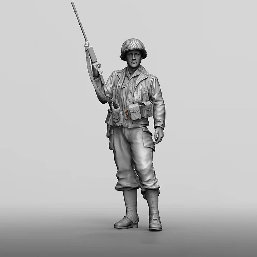 1/16 WWI Soldier Advancing with Fixed Bayonet, Resin Model Figure Kit, Unassembled and Unpainted