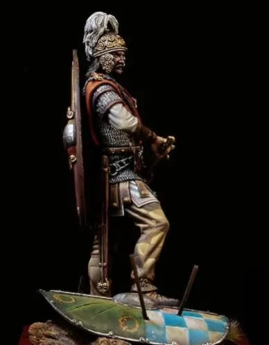 1/24 Medieval Pike Warrior, Resin Model Figure Kit, Unassembled and Unpainted