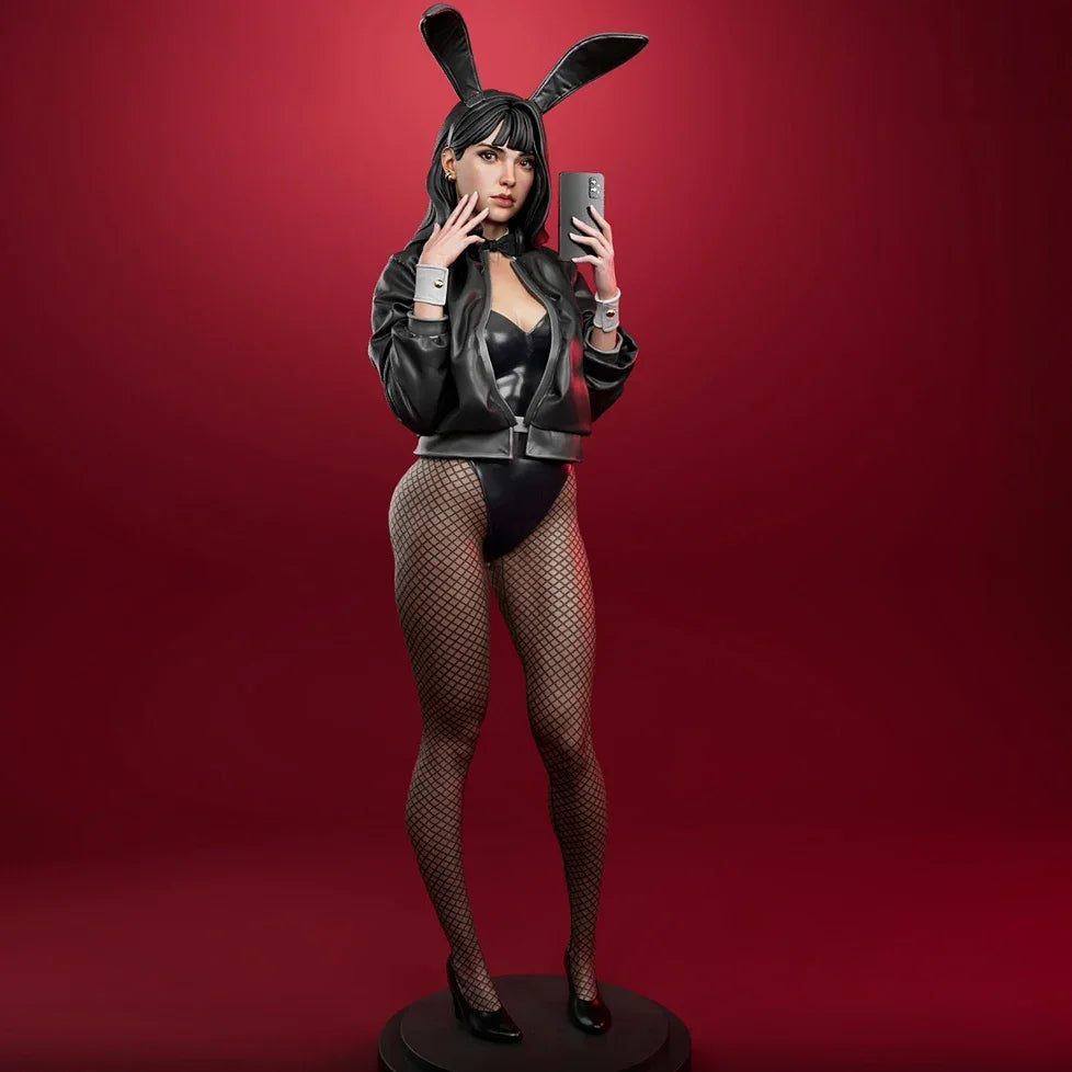 75mm Bunny Girl Pinup, Resin Model Figure Kit, Unassembled and Unpainted