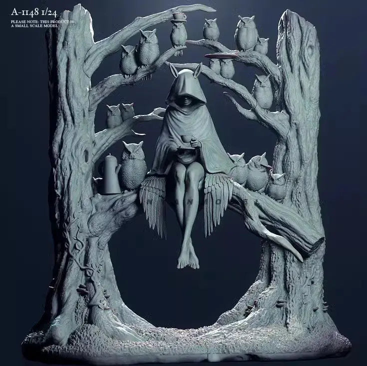 1/24 Female Mystic, Resin Model Figure Kit, Fantasy Theme, Unassembled and Unpainted