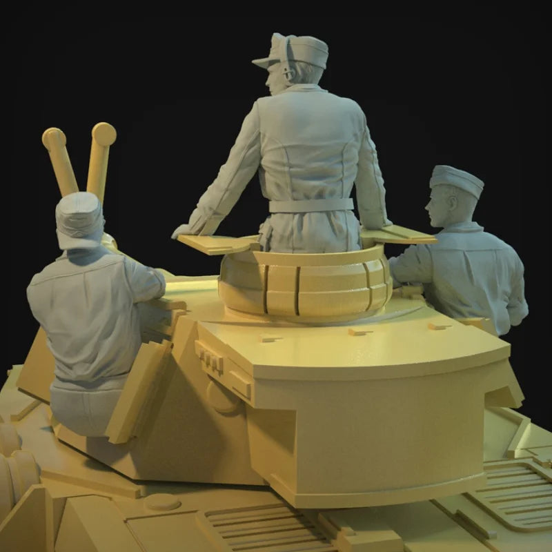 1/35 WWII German DAK Tank Crew, 8 Figures, Resin Model Diorama Kit, Unassembled and Unpainted
