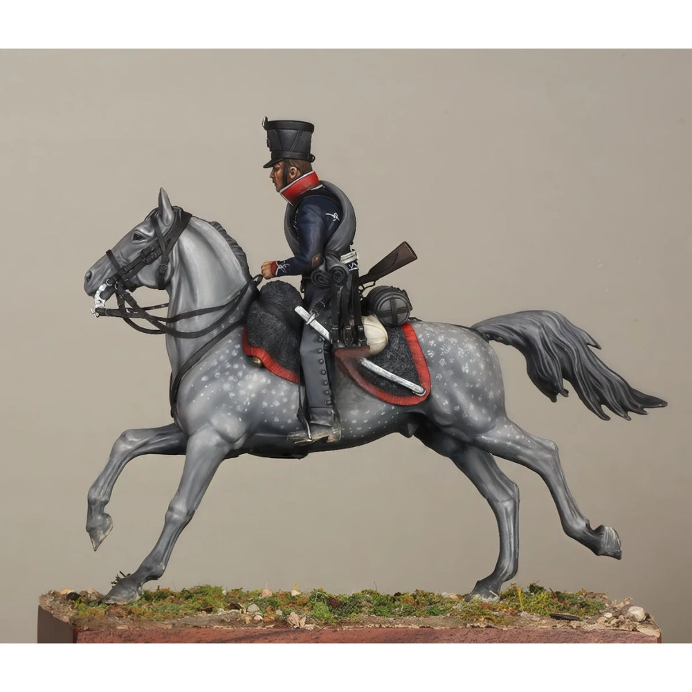 54mm Napoleonic Prussian Cavalry, Resin Model Figure Kit, Unassembled and Unpainted