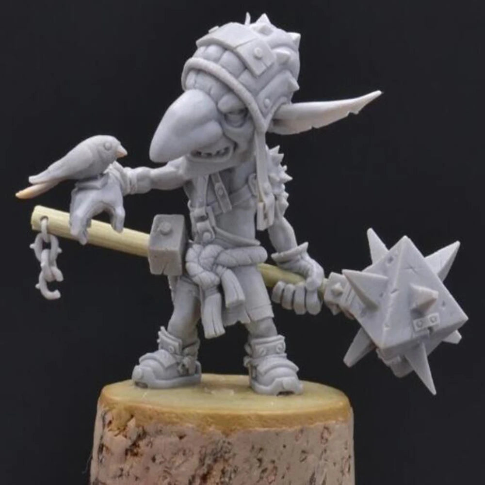 1/32 Orc Warrior with Spiked Armor and Axe, Resin Model Figure Kit, Fantasy Theme, Unassembled and Unpainted