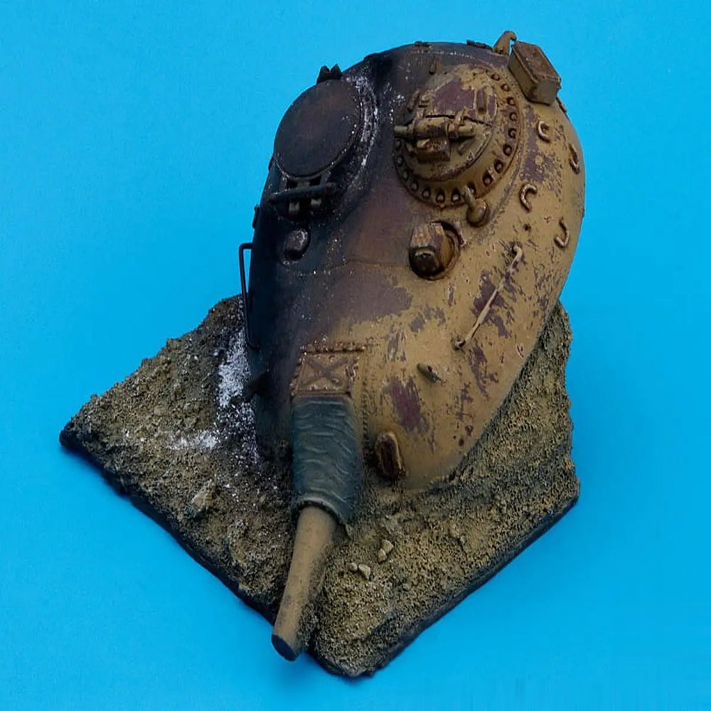 1/35 WWII Destroyed Tank Turret, Resin Model Vehicle Kit, Unassembled and Unpainted