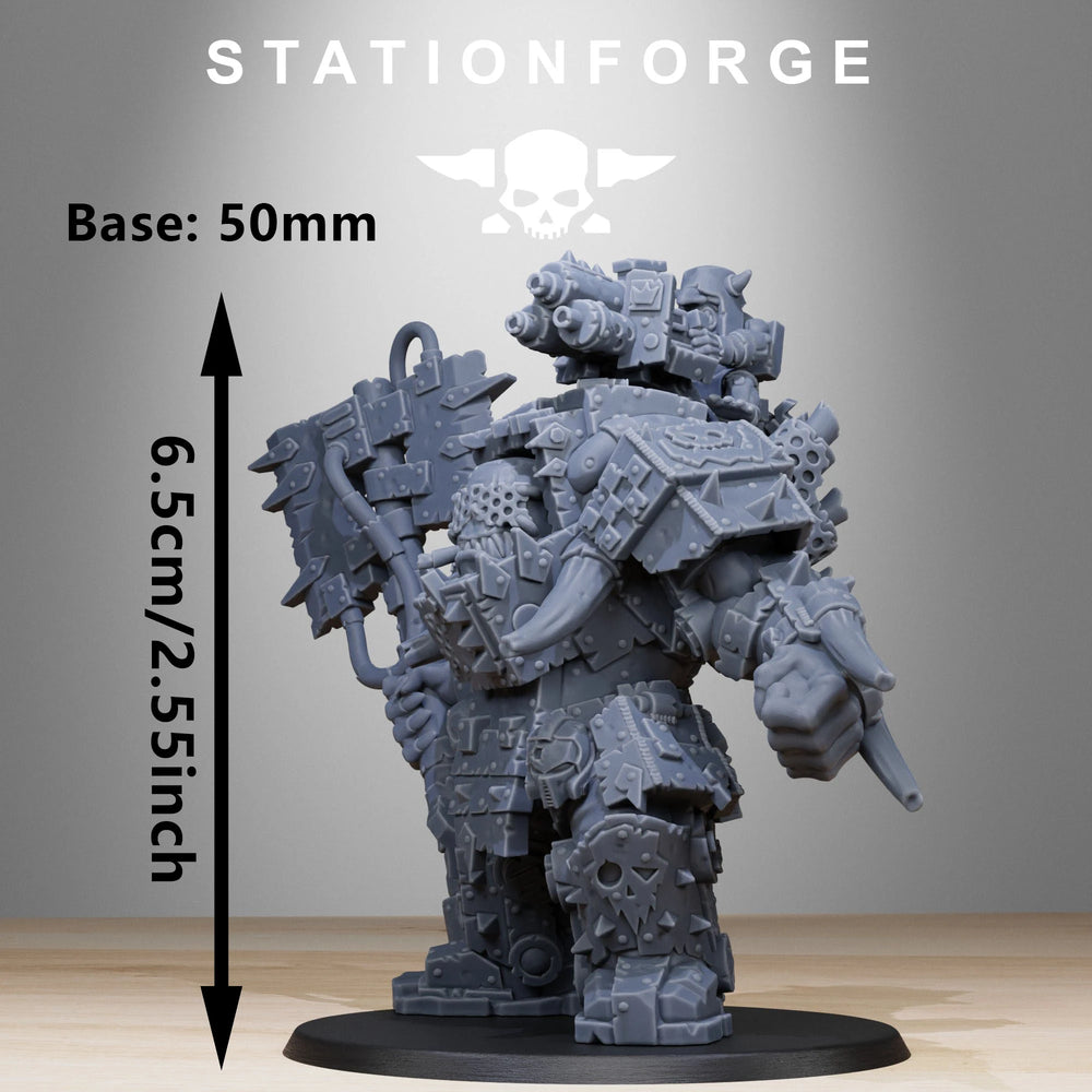 80mm Orc Commander War Boss, Resin Model Figure Kit, Fantasy Theme, Unassembled and Unpainted