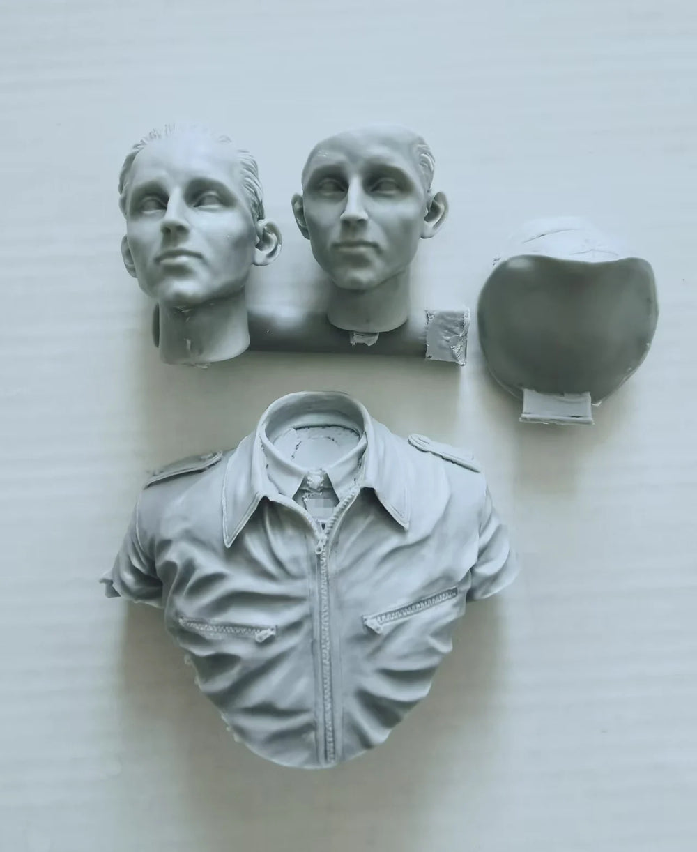 1/10 WWII German Luftwaffe Fighter Pilot, Resin Model Bust Kit, Unassembled and Unpainted
