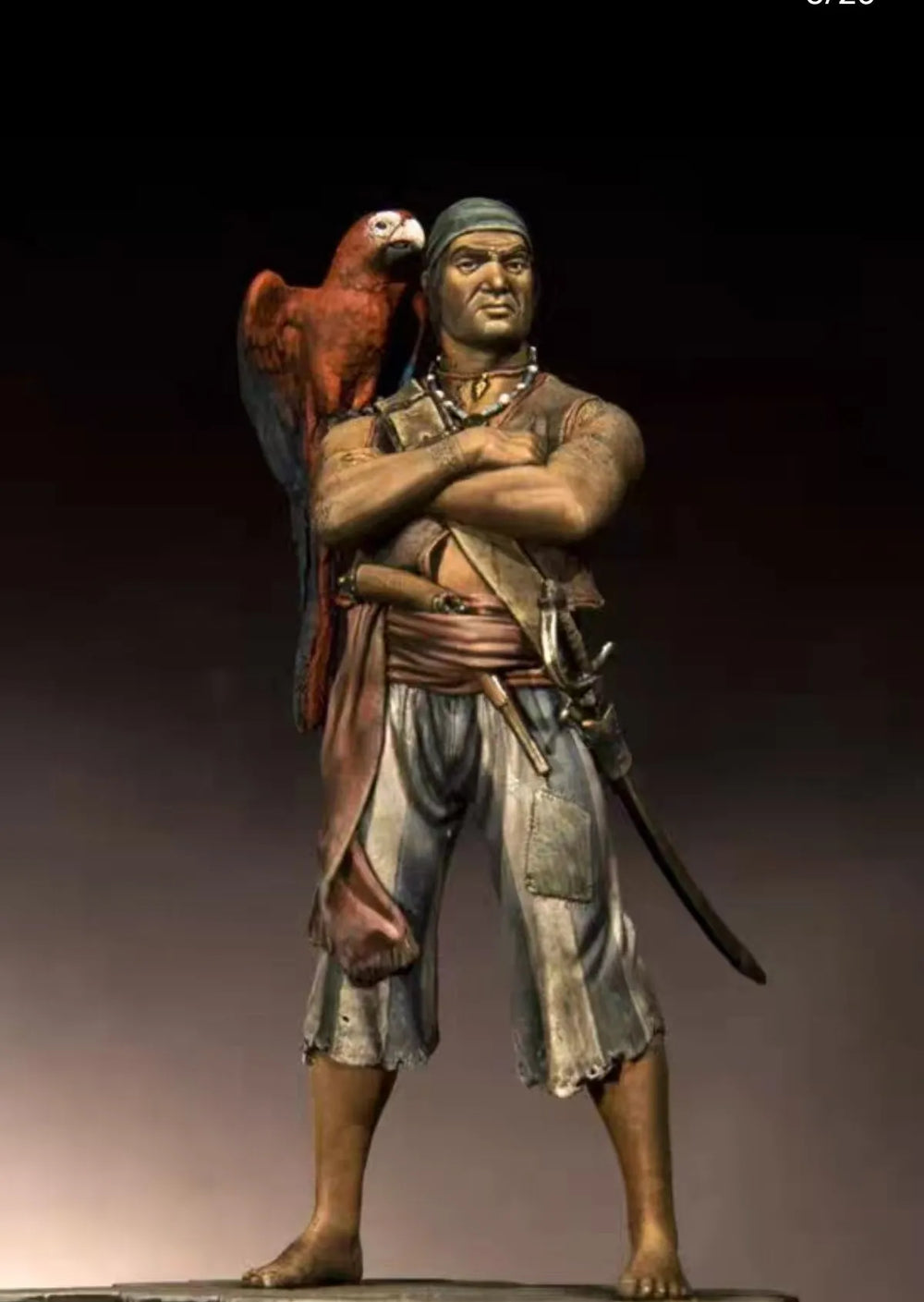 1/24 Roman Warrior with Eagle Companion, Resin Model Figure Kit, Fantasy Theme, Unassembled and Unpainted