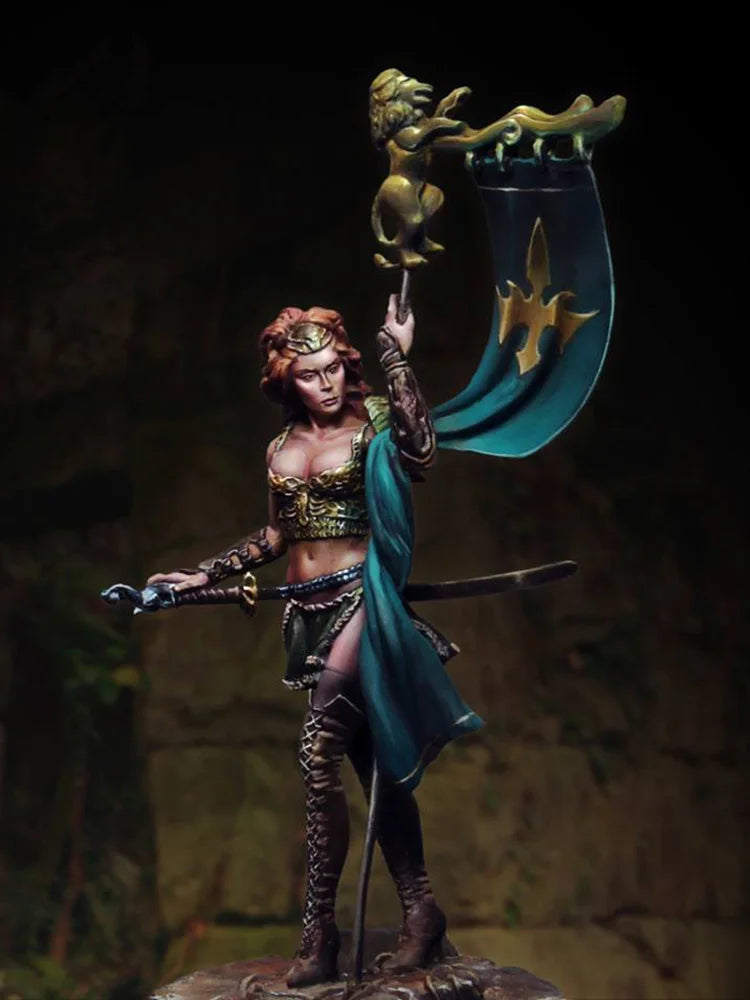 54mm Goddess Warrior, Resin Model Figure Kit, Fantasy Theme, Unassembled and Unpainted