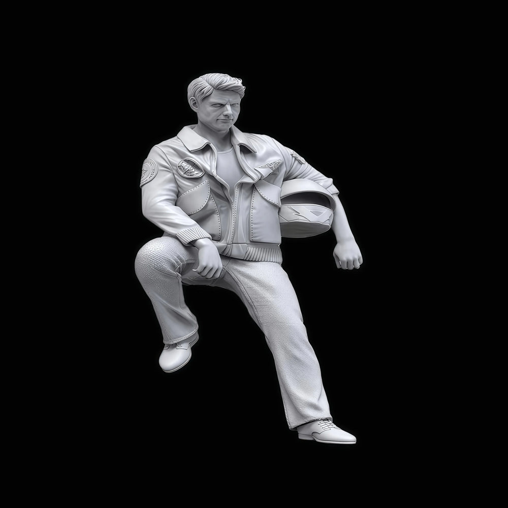 1/12 Motorcycle Rider, Resin Model Figure Kit, Historical Theme, Unassembled and Unpainted