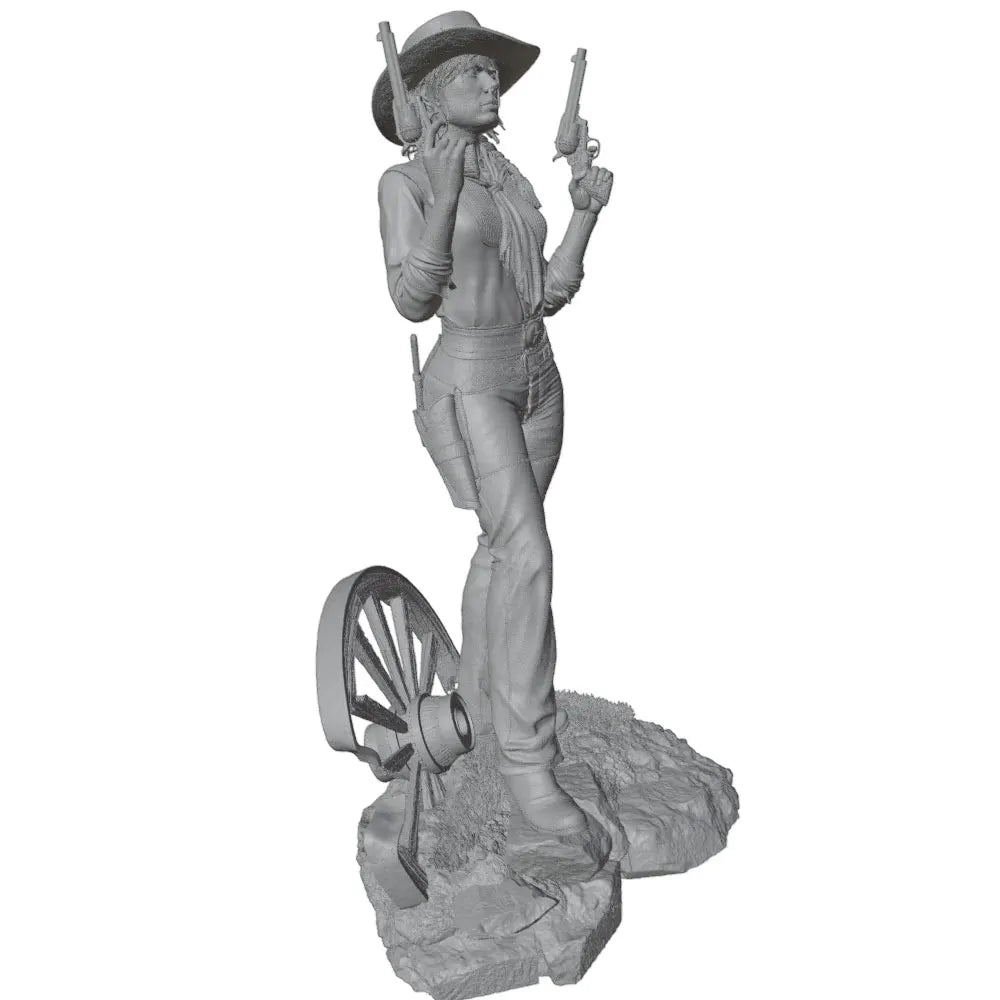 1/24 Western Gunslinger with Dual Revolvers, Resin Model Figure Kit, Unassembled and Unpainted