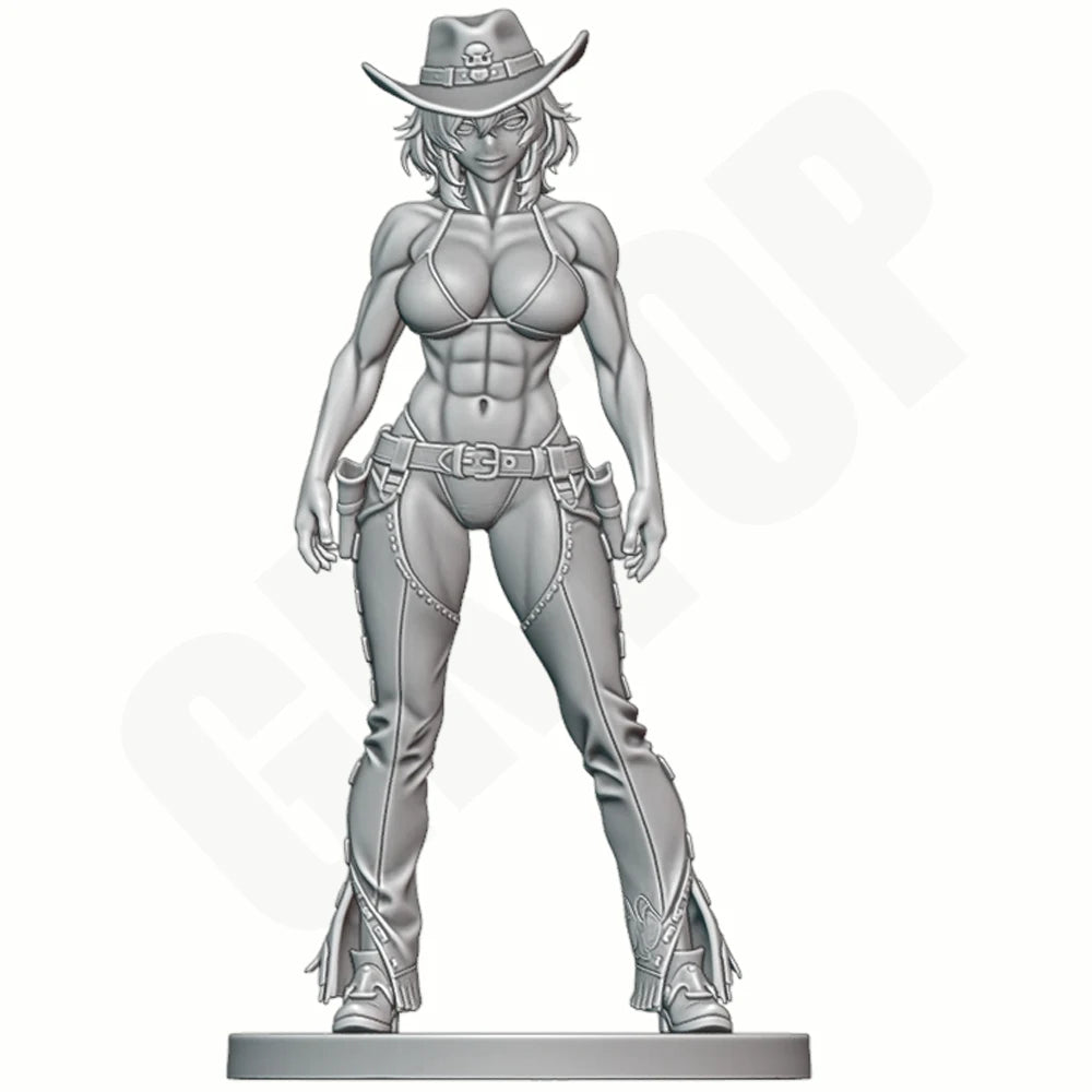 1/24 Muscular Western Gunslinger, Resin Model Figure Kit, Unassembled and Unpainted