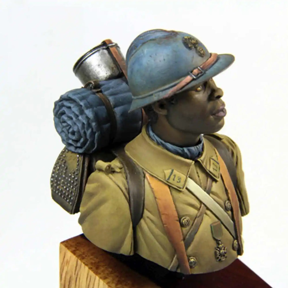1/12 WWI Algerian Colonial Soldier, Resin Model Bust Kit, Unassembled and Unpainted