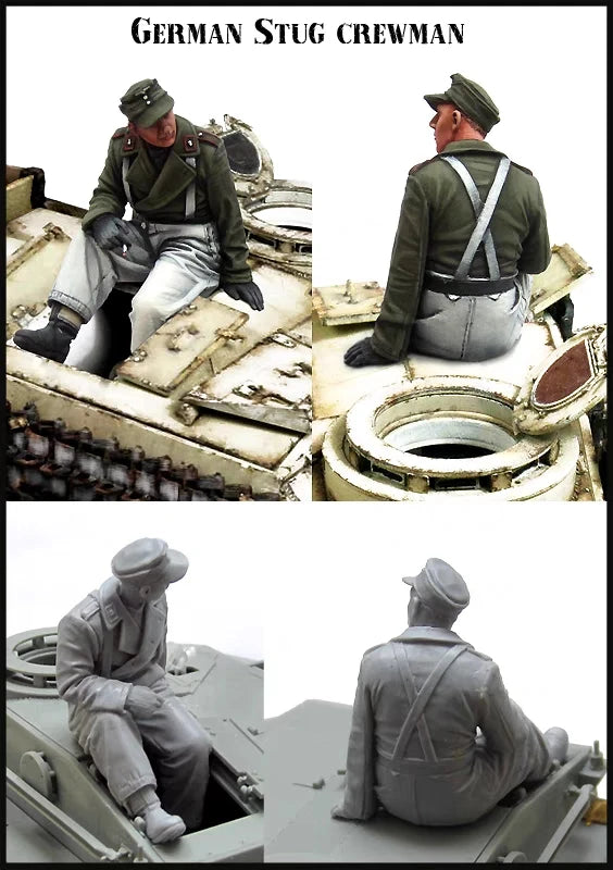 1/35 WWII German StuG Gunner and Loader, 2 Figures, Resin Model Figure Kit, Unassembled and Unpainted