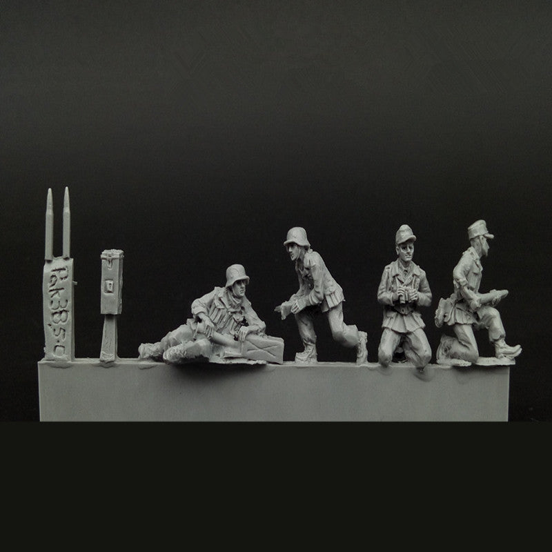 1/72 WWII German Pak38.5cm Anti-Tank Artillery, 6 Figures, Resin Model Figure Kit, Unassembled and Unpainted