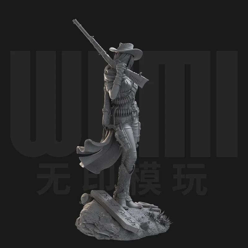 1/24 Western Cowgirl Shooter, Resin Model Figure Kit, Historical Theme, Unassembled and Unpainted