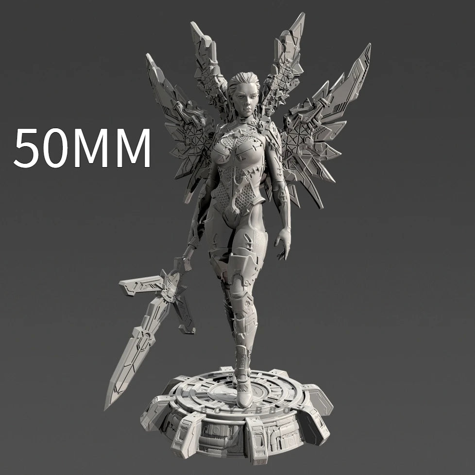 75mm Warrior with Laser Spear, Resin Model Figure Kit, Fantasy Theme, Unassembled and Unpainted