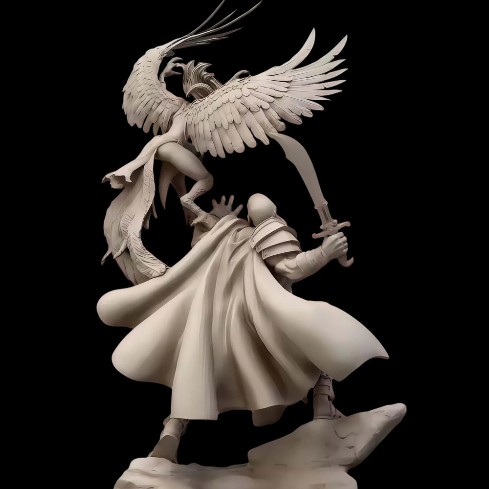 1/24 Medieval Viking Berserker with Eagle, 2 Figures, Resin Model Figure Kit, Unassembled and Unpainted