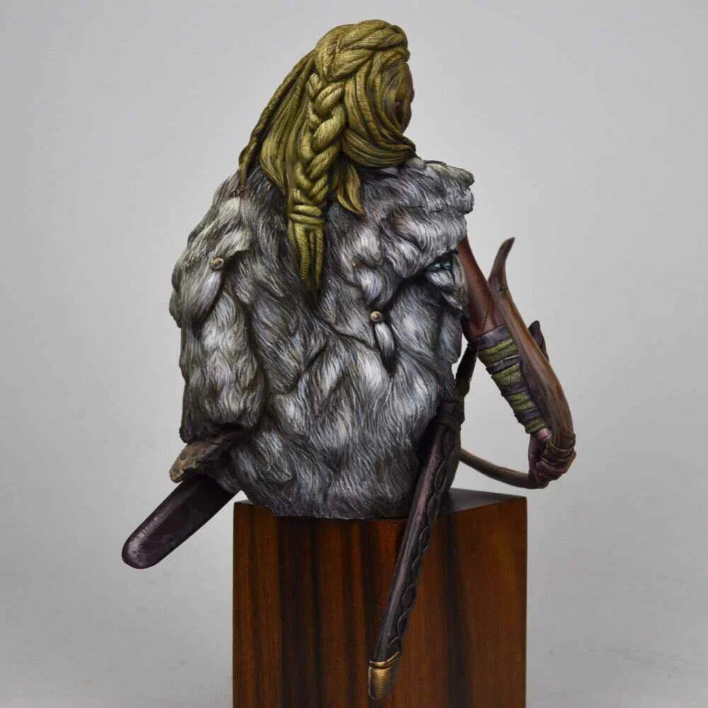 1/10 Medieval Fantasy Female Viking Archer, Resin Model Bust Kit, Unassembled and Unpainted
