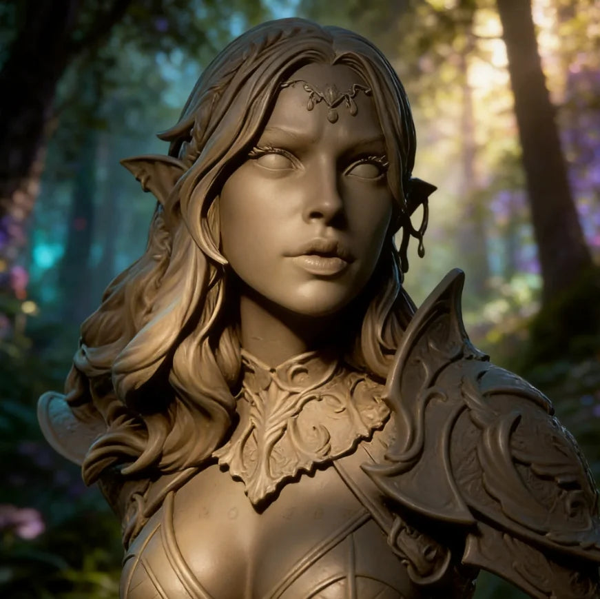65mm Elf, Resin Model Bust Kit, Fantasy Theme, Unassembled and Unpainted