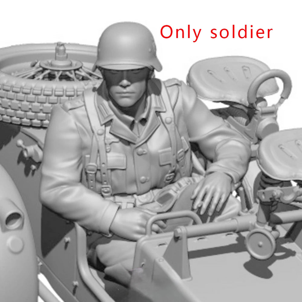 1/35 WWII German Gunner with Sunglasses, Resin Model Figure Kit, Unassembled and Unpainted