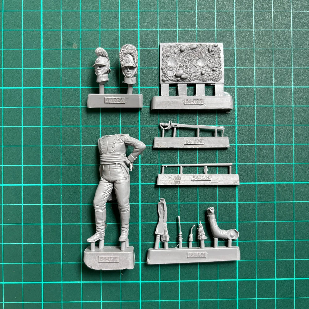 54mm Napoleonic Württemberg Infantry Officer, Resin Model Figure Kit, Unassembled and Unpainted