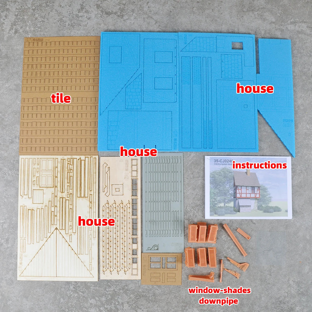 1/35 European Residential Dwelling, Resin Model Diorama Kit, Historical Theme, Unassembled and Unpainted