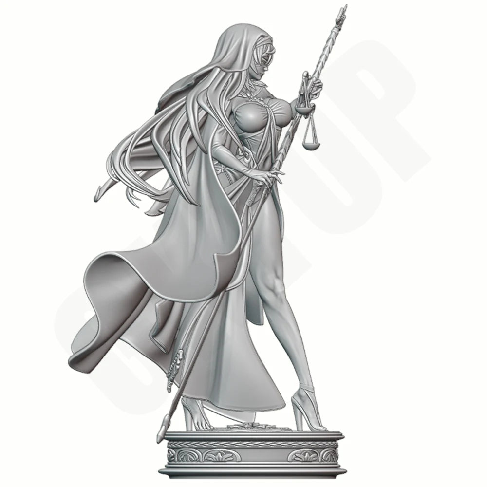 1/24 Priestess in Flowing Robes with Lantern Staff, Resin Model Figure Kit, Fantasy Theme, Unassembled and Unpainted