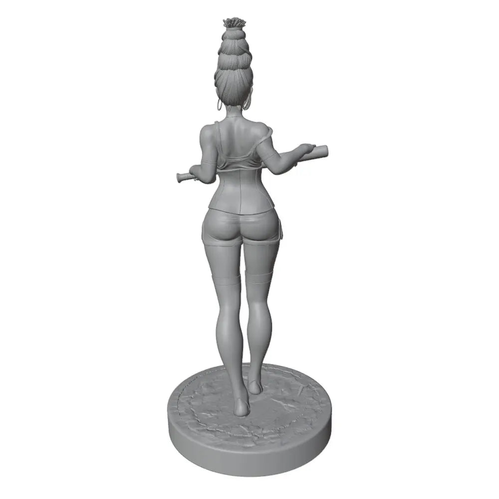 1/24 Female Warrior with Staff, Resin Model Figure Kit, Anime Theme, Unassembled and Unpainted