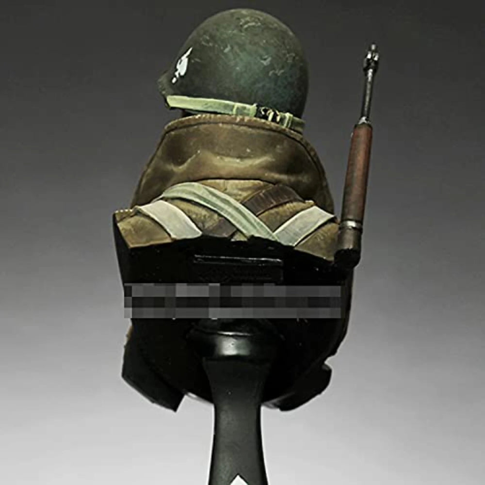 1/10 WWII US 101st Airborne Infantryman with Rifle, Resin Model Bust Kit, Unassembled and Unpainted