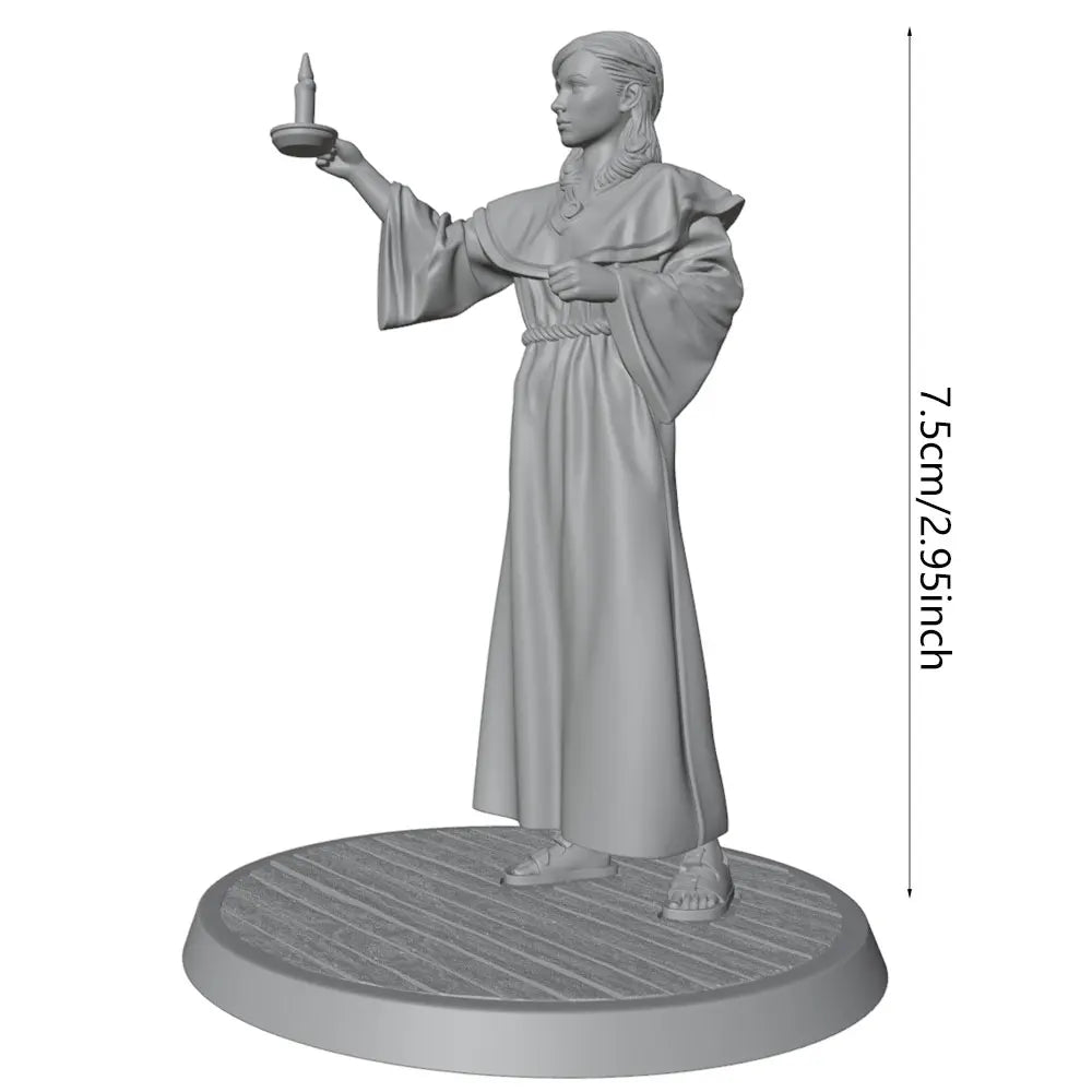 75mm Religious Nun, Resin Model Figure Kit, Mythology Theme, Unassembled and Unpainted
