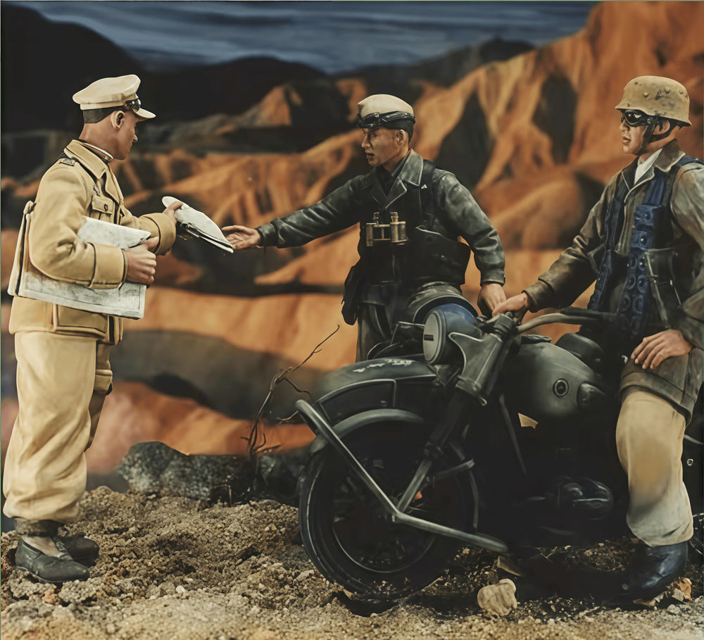 1/35 WWII German Airborne Soldiers, 3 Figures, Resin Model Figure Kit, Unassembled and Unpainted