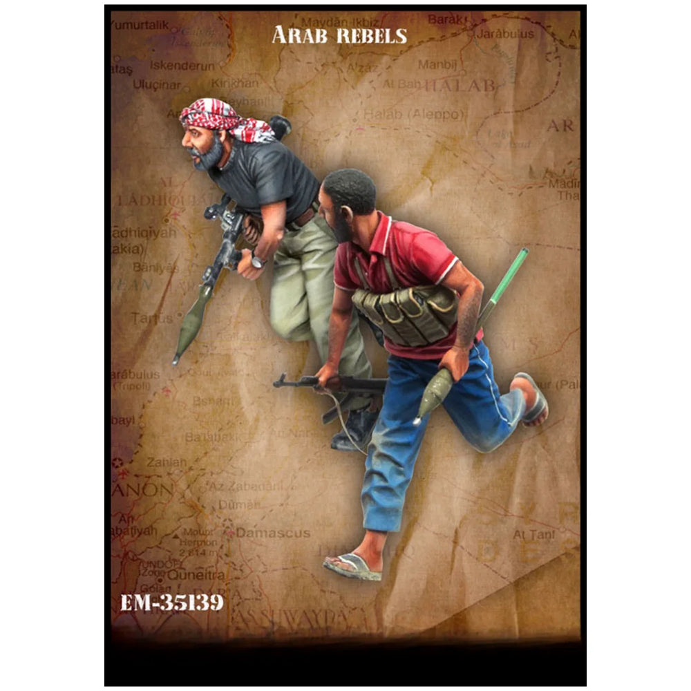 1/35 Modern Arab Fighter in Keffiyeh Advancing with Rifle, Resin Model Figure Kit, Unassembled and Unpainted