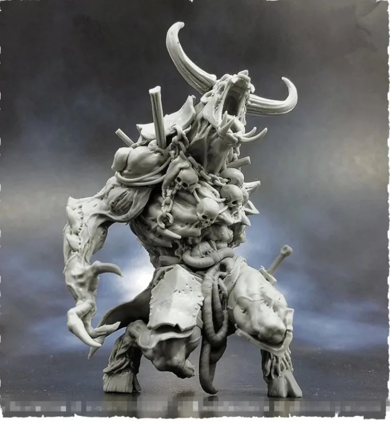55mm Undead Minotaur, Resin Model Figure Kit, Fantasy Theme, Unassembled and Unpainted