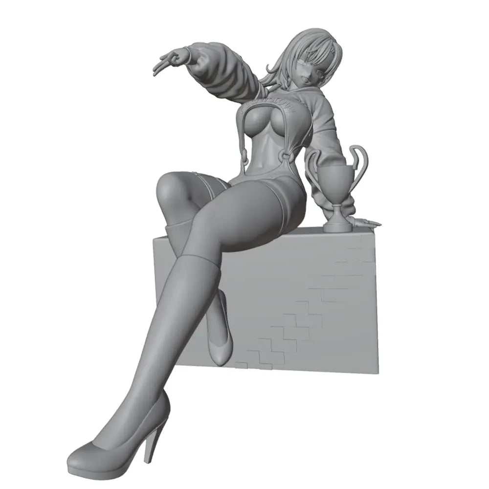 75mm Anime Military Female, Resin Model Figure Kit, Unassembled and Unpainted