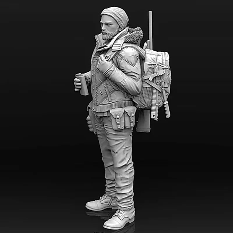 1/35 Modern Soldier with Lantern, Resin Model Figure Kit, Unassembled and Unpainted