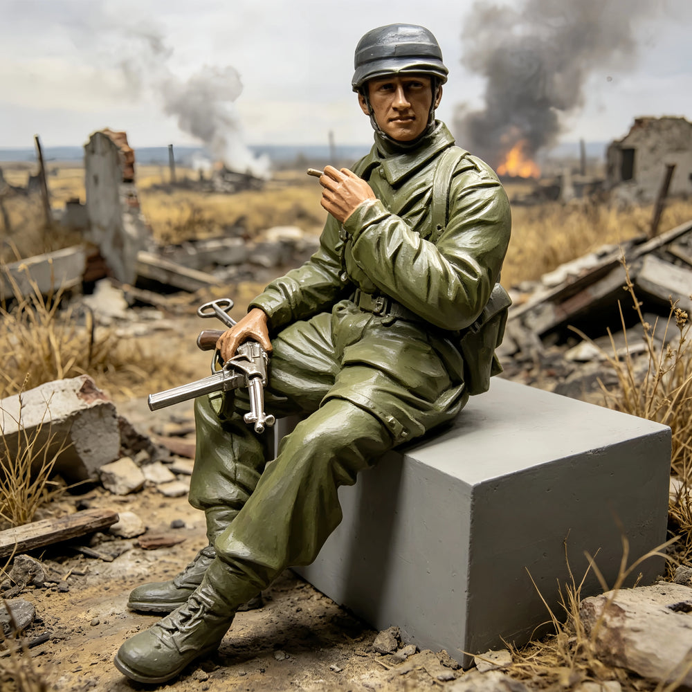 1/16 WWI British Infantry Resting with Rifles, Resin Model Figure Kit, Unassembled and Unpainted