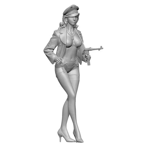 1/16 School Girl, Resin Model Figure Kit, Anime Theme, Unassembled and Unpainted