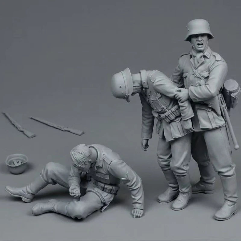 1/35 WWI Infantry Squad with Rifles, 7 Figures, Resin Model Figure Kit, Unassembled and Unpainted