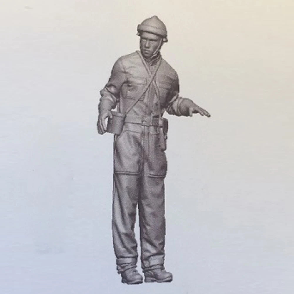 1/35 WWII German Panzer Commander Directing, Resin Model Figure Kit, Unassembled and Unpainted