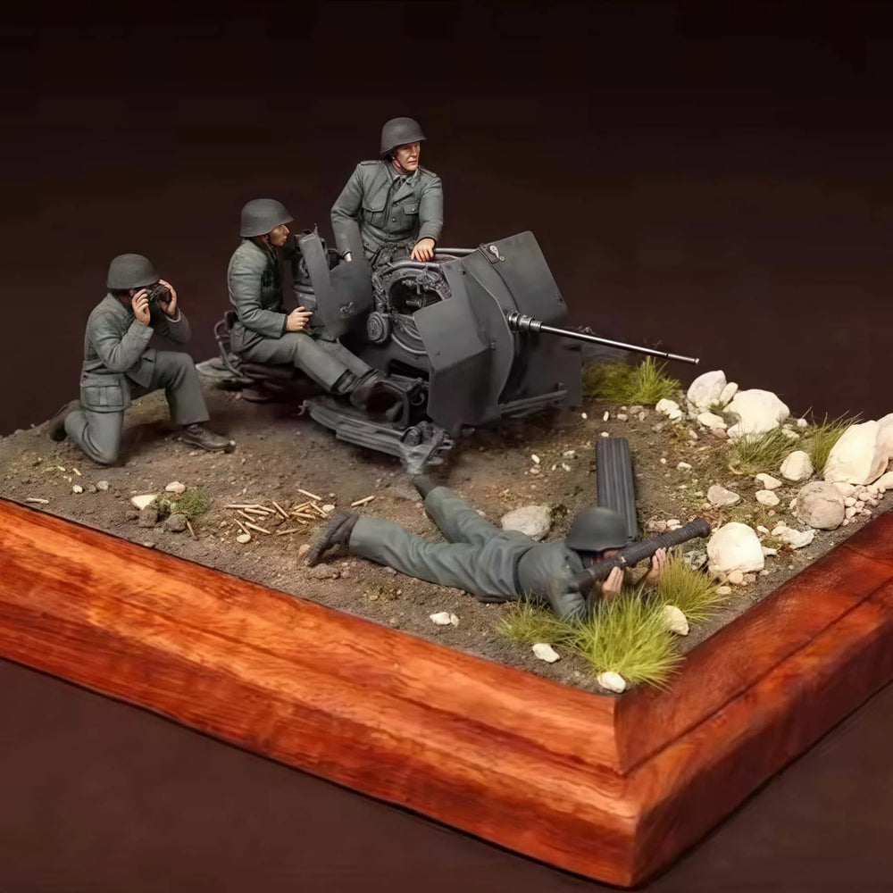 1/35 WWII German MG42 Infantry, 4 Figures, Resin Model Diorama Kit, Unassembled and Unpainted
