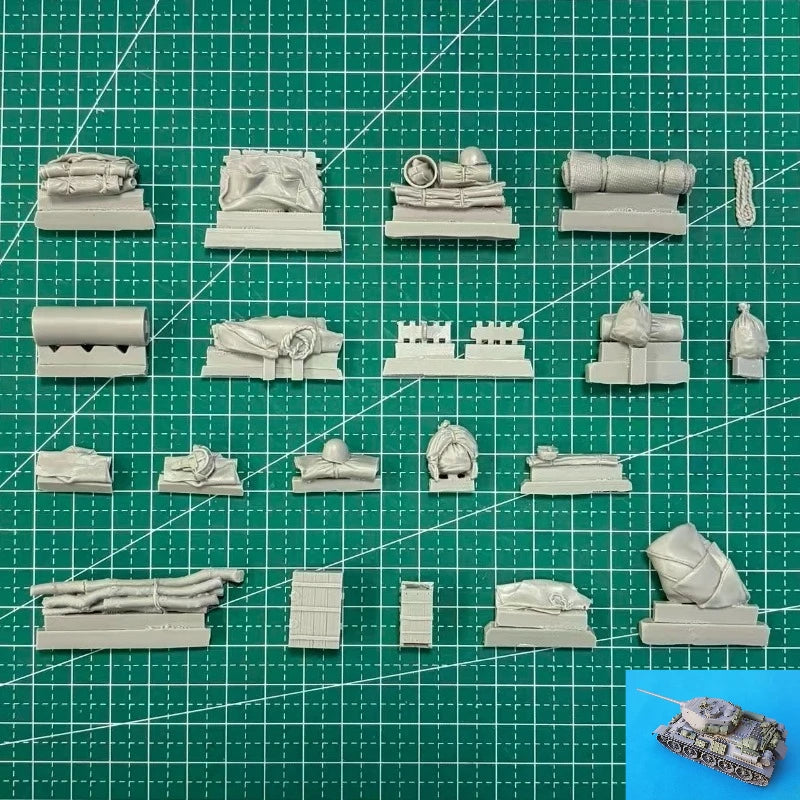 1/35 WWII Soviet T-34/85 Tank Accessories, Resin Model Accessory Kit, Unpainted