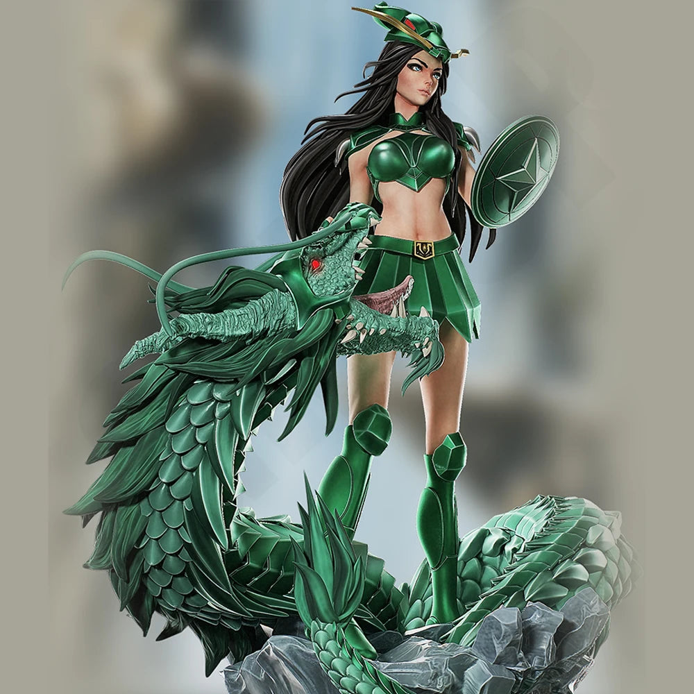 1/24 Azure Dragon Warrior, Resin Model Figure Kit, Fantasy Theme, Unassembled and Unpainted