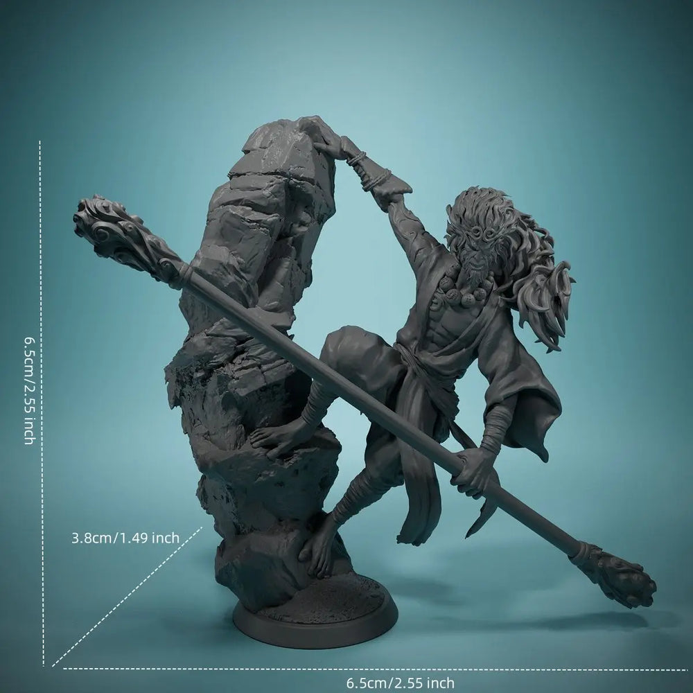 65mm Wukong Monkey King, Resin Model Figure Kit, Mythology Theme, Unassembled and Unpainted