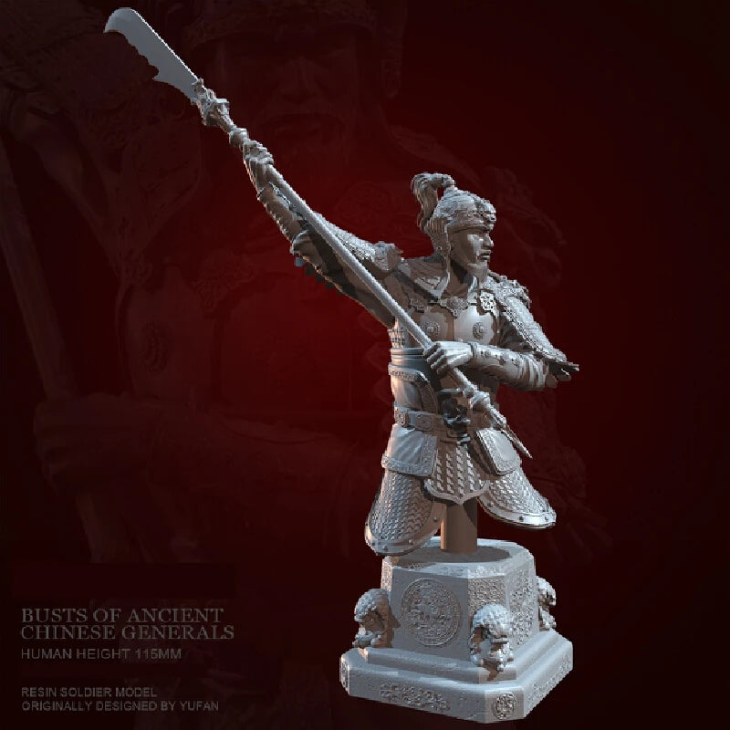 115mm Ancient Chinese General, Resin Model Bust Kit, Unassembled and Unpainted