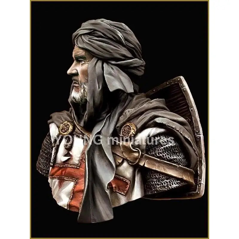 1/10 Medieval Crusader Paladin, Resin Model Bust Kit, Unassembled and Unpainted
