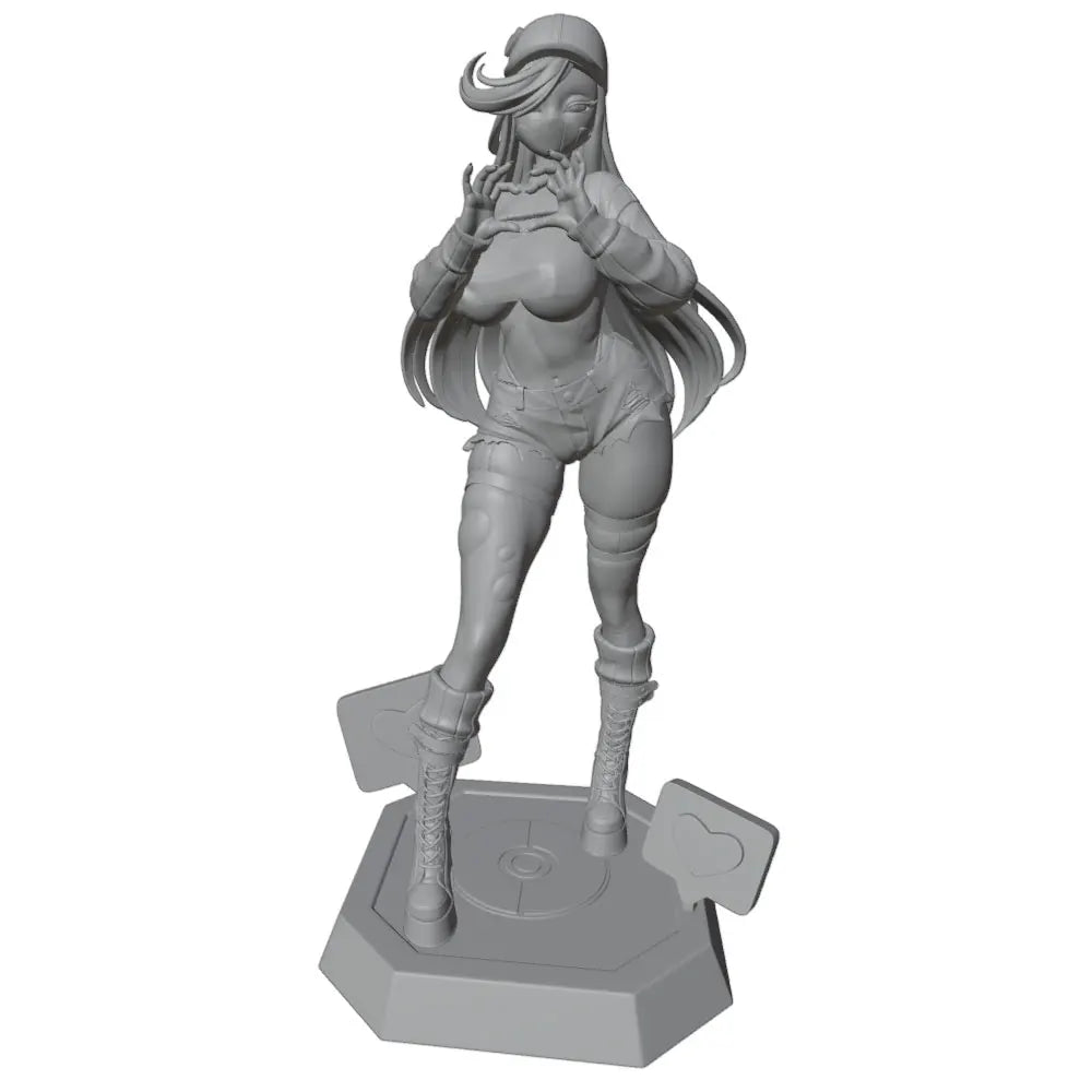 1/24 Girl with Long Hair in Tactical Pose, Resin Model Figure Kit, Anime Theme, Unassembled and Unpainted
